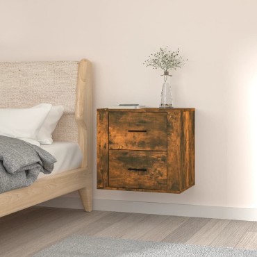 vidaXL Κομοδίνο Επιτοίχιο Καπνιστή Δρυς 50x36x47cm 1 τεμ.