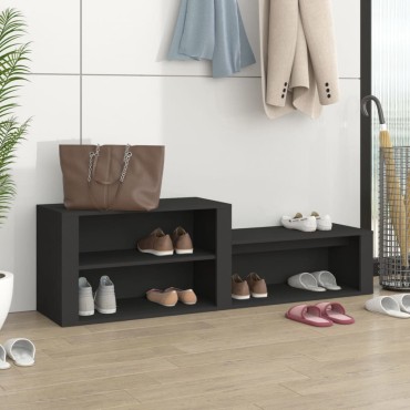 vidaXL Παπουτσοθήκη Μαύρο 150x35x45cm από Επεξεργασμένο Ξύλο