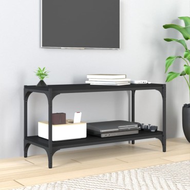 vidaXL Έπιπλο Τηλεόρασης Μαύρο 80x33x41cm Επεξεργασμένο Ξύλο & Ατσάλι