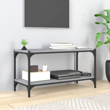vidaXL Έπιπλο Τηλεόρασης Γκρι Sonoma 80x33x41cm Επεξ. Ξύλο & Ατσάλι