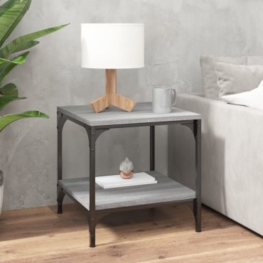 vidaXL Τραπεζάκι Σαλονιού Γκρι Sonoma 50x50x40cm Επεξεργασμένο Ξύλο 1 τεμ.