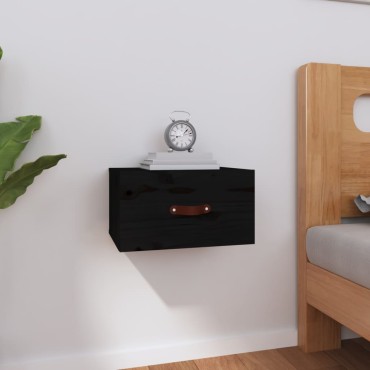 vidaXL Κομοδίνο Επιτοίχιο Μαύρη 40x29,5x22cm 1 τεμ.