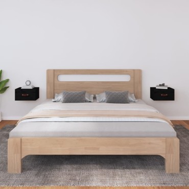 vidaXL Κομοδίνα Επιτοίχια 2 τεμ. Μαύρη 40x29,5x22cm