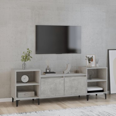 vidaXL Έπιπλο Τηλεόρασης Γκρι Σκυρ. 160x35x55cm Επεξ. Ξύλο