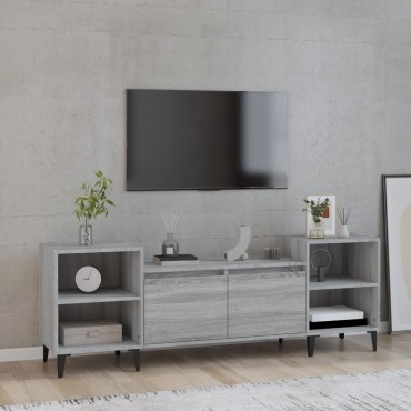 vidaXL Έπιπλο Τηλεόρασης Γκρι Sonoma 160x35x55cm από Επεξεργ. Ξύλο