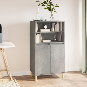 vidaXL Ντουλάπι Γκρι σκυροδέματος 60x36x110cm από Επεξεργασμένο Ξύλο 1 τεμ.