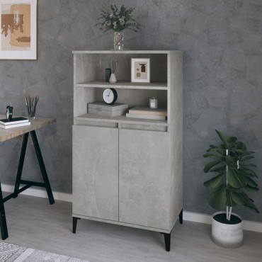 vidaXL Ντουλάπι Γκρι σκυροδέματος 60x36x110cm από Επεξεργασμένο Ξύλο 1 τεμ.