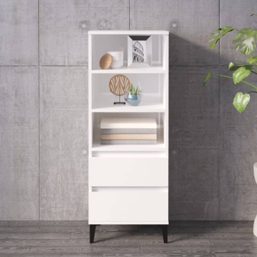vidaXL Ντουλάπι Γυαλιστερό λευκό 40x36x110cm από Επεξεργασμένο Ξύλο 1 τεμ.