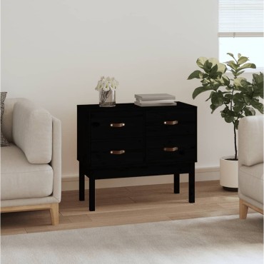 vidaXL Ντουλάπι Κονσόλα Μαύρη 90x40x78cm από Μασίφ Ξύλο Πεύκου 1 τεμ.