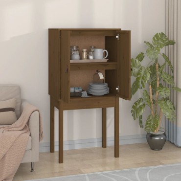 vidaXL Ντουλάπι Ψηλό Καφέ Μέλι 60x40x120cm από Μασίφ Ξύλο Πεύκου 1 τεμ.