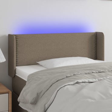 vidaXL Κεφαλάρι Κρεβατιού LED Taupe 93x16x78/88cm Υφασμάτινο 1 τεμ.