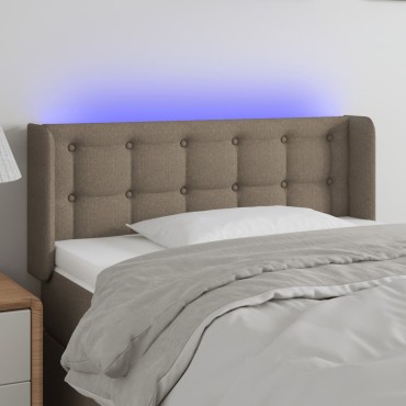 vidaXL Κεφαλάρι Κρεβατιού LED Taupe 93x16x78/88cm Υφασμάτινο 1 τεμ.