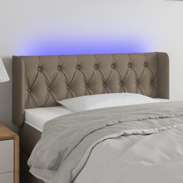 vidaXL Κεφαλάρι Κρεβατιού LED Taupe 103x16x78/88cm Υφασμάτινο 1 τεμ.