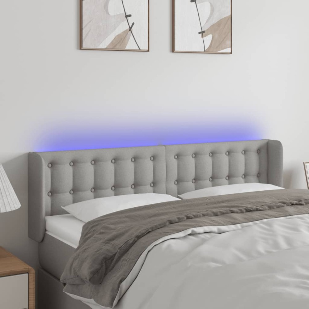 vidaXL Κεφαλάρι Κρεβατιού LED Ανοιχτό Γκρι 147x16x78/88cm Υφασμάτινο 1 τεμ. vidaXL Κεφαλάρι Κρεβατιού LED Ανοιχτό Γκρι 147x16x78/88cm Υφασμάτινο 1 τεμ.