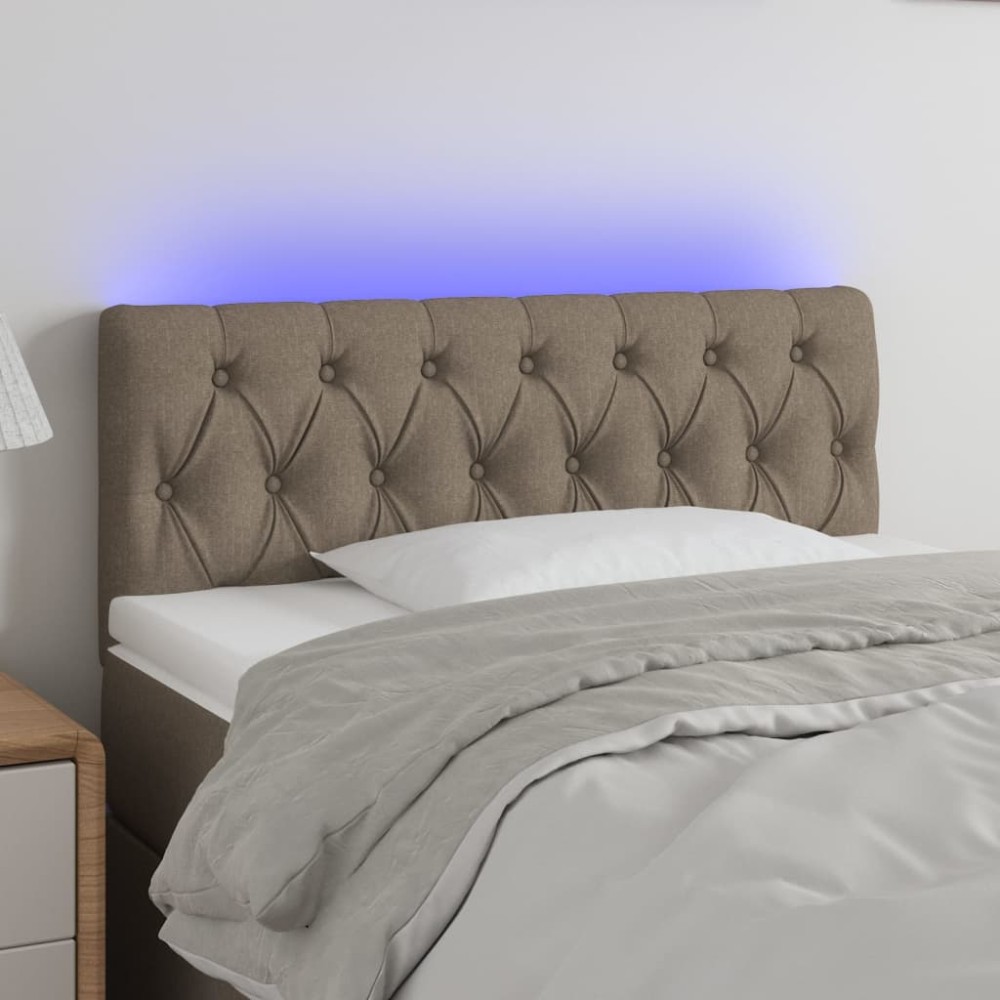 vidaXL Κεφαλάρι Κρεβατιού LED Taupe 100x7x78/88cm Υφασμάτινο 1 τεμ.