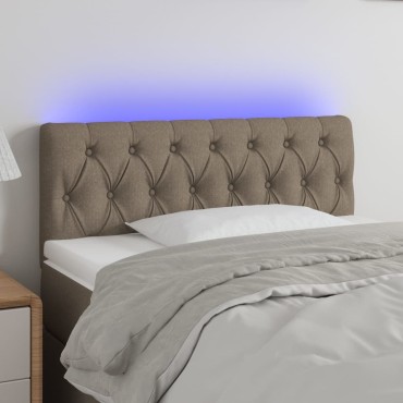 vidaXL Κεφαλάρι Κρεβατιού LED Taupe 100x7x78/88cm Υφασμάτινο 1 τεμ.