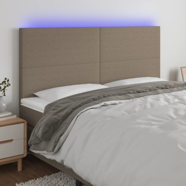 vidaXL Κεφαλάρι Κρεβατιού LED Taupe 160x5x118/128cm Υφασμάτινο 1 τεμ.