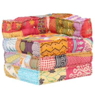 vidaXL Κάθισμα - Πουφ Αρθρωτό Patchwork Υφασμάτινο 70x70x69cm