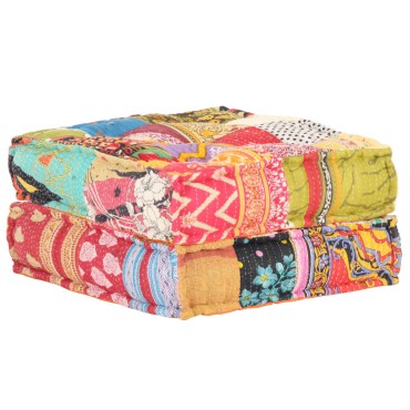 vidaXL Πουφ Patchwork 60x70x36cm Υφασμάτινο
