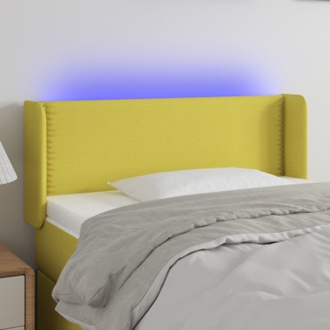 vidaXL Κεφαλάρι Κρεβατιού LED Πράσινο 103x16x78/88cm Υφασμάτινο 1 τεμ.