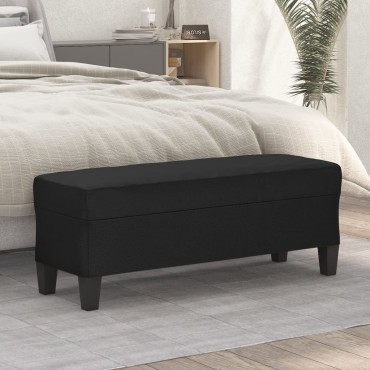 vidaXL Πάγκος Μαύρο 100x35x41cm από Συνθετικό Δέρμα 1 τεμ.