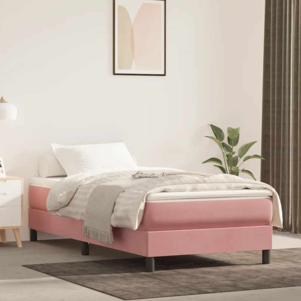 vidaXL Στρώμα με Pocket Springs Μεσαίας Σκληρότητας Ροζ 80x200x20cm Βελούδινο 1 τεμ. - Μονό vidaXL Στρώμα με Pocket Springs Μεσαίας Σκληρότητας Ροζ 80x200x20cm Βελούδινο 1 τεμ. - Μονό