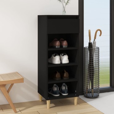 vidaXL Παπουτσοθήκη Μαύρη 40x36x105cm από Επεξεργασμένο Ξύλο