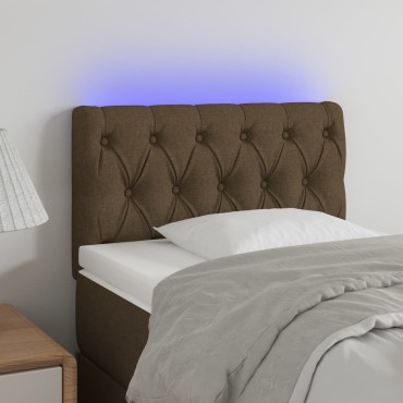vidaXL Κεφαλάρι Κρεβατιού LED Σκούρο Καφέ 80x7x78/88cm Υφασμάτινο 1 τεμ.