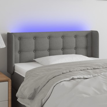 vidaXL Κεφαλάρι Κρεβατιού LED Σκούρο Γκρι 93x16x78/88cm Υφασμάτινο 1 τεμ.