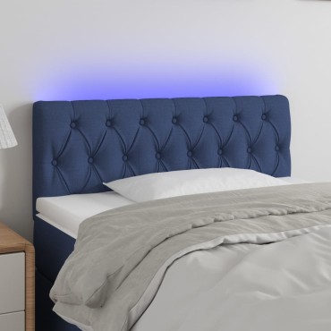 vidaXL Κεφαλάρι Κρεβατιού LED Μπλε 90x7x78/88cm Υφασμάτινο 1 τεμ.