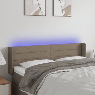 vidaXL Κεφαλάρι Κρεβατιού LED Taupe 147x16x78/88cm Υφασμάτινο 1 τεμ.