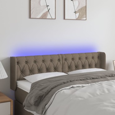 vidaXL Κεφαλάρι Κρεβατιού LED Taupe 147x16x78/88cm Υφασμάτινο 1 τεμ.