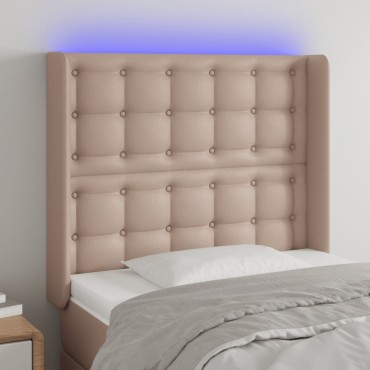 vidaXL Κεφαλάρι Κρεβατιού LED Καπουτσίνο 103x16x118/128 εκ 1 τεμ.