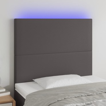 vidaXL Κεφαλάρι Κρεβατιού LED Γκρι 80x5x118/128 εκ 1 τεμ.