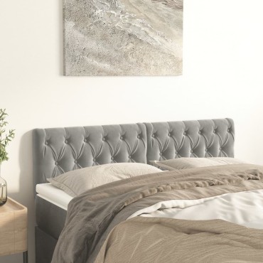 vidaXL Κεφαλάρια Κρεβατιού 2 τεμ. Αν. Γκρι 72x7x78/88cm Βελούδινο