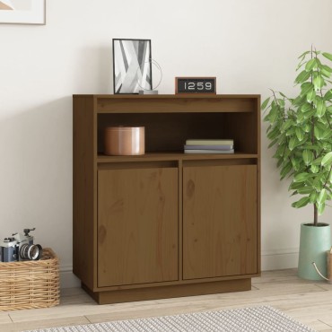 vidaXL Ντουλάπι Καφέ Μελί 70x34x80cm από Μασίφ Ξύλο Πεύκου 1 τεμ.