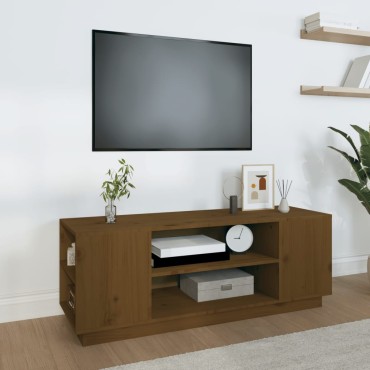 vidaXL Έπιπλο Τηλεόρασης Καφέ Μελί 110x35x40,5cm από Μασίφ Ξύλο Πεύκου