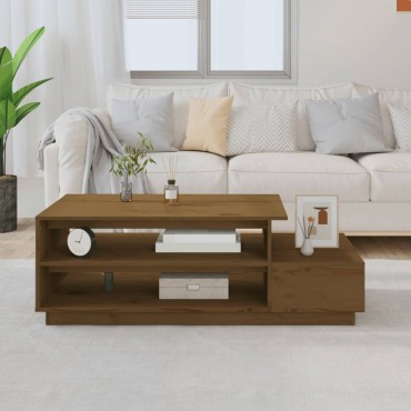 vidaXL Τραπεζάκι Σαλονιού Καφέ Μελί 120x50x40,5cm Μασίφ Ξύλο Πεύκου 1 τεμ.