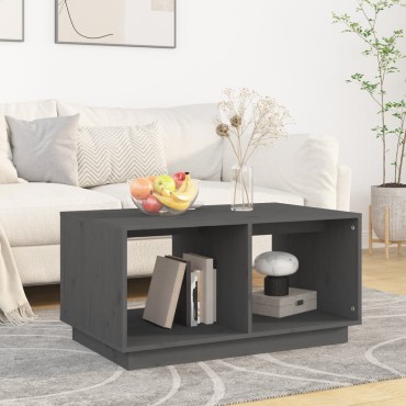 vidaXL Τραπεζάκι Σαλονιού Γκρι 80x50x40cm από Μασίφ Ξύλο Πεύκου 1 τεμ.