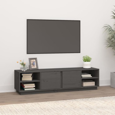vidaXL Έπιπλο Τηλεόρασης Γκρι 156x40x40cm από Μασίφ Ξύλο Πεύκου