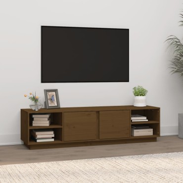 vidaXL Έπιπλο Τηλεόρασης Καφέ Μελί 156x40x40cm από Μασίφ Ξύλο Πεύκου
