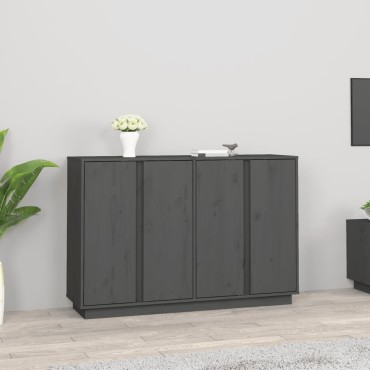 vidaXL Συρταριέρα Γκρι 120x35x80cm από Μασίφ Ξύλο Πεύκου 1 τεμ.