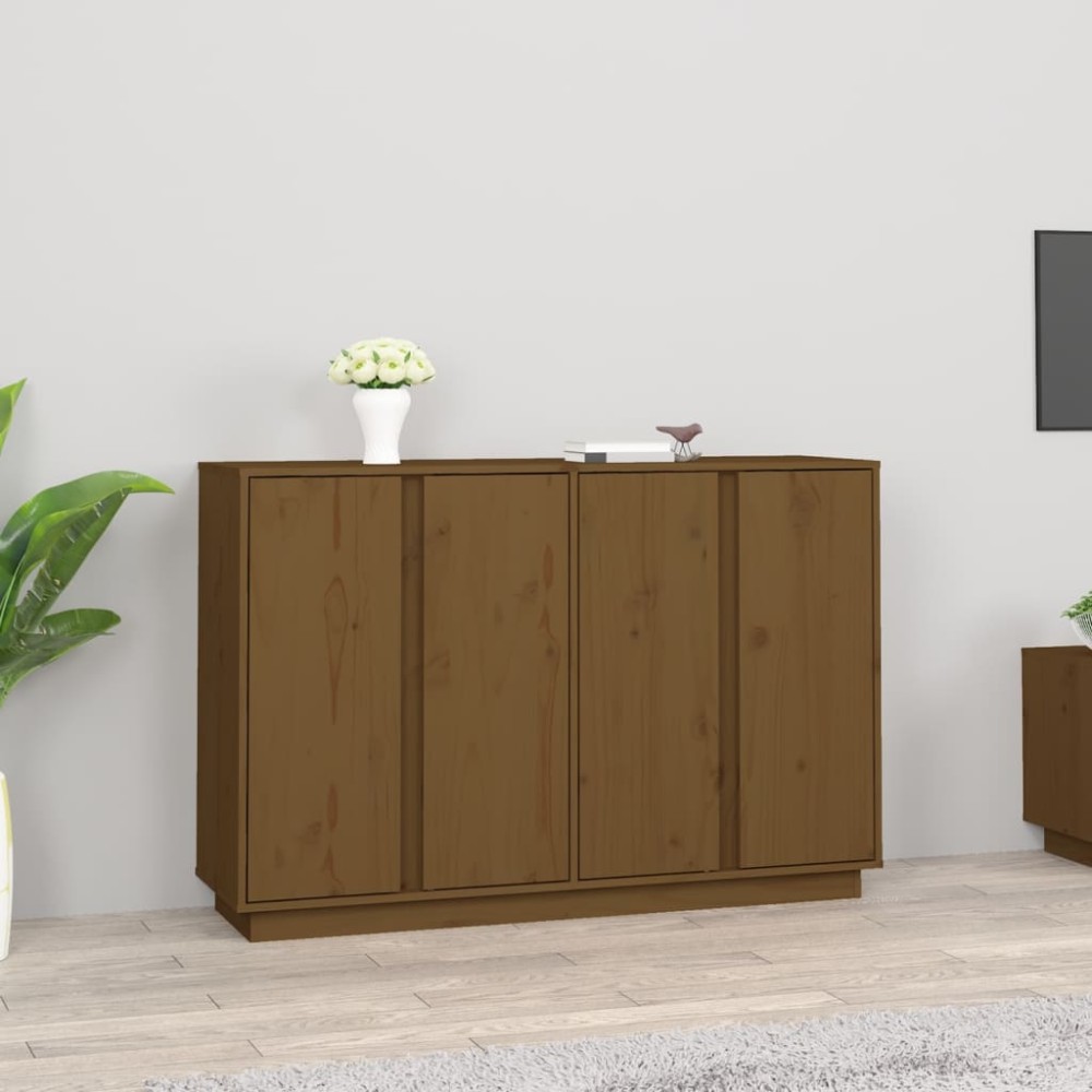 vidaXL Ντουλάπι Καφέ Μελί 120x35x80cm από Μασίφ Ξύλο Πεύκου 1 τεμ.