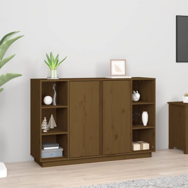 vidaXL Ντουλάπι Καφέ Μελί 120x35x80cm από Μασίφ Ξύλο Πεύκου 1 τεμ.