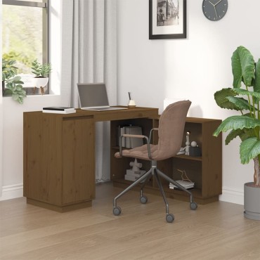 vidaXL Γραφείο Καφέ Μελί 110x50x75cm από Μασίφ Ξύλο Πεύκου 1 τεμ.