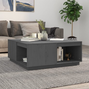 vidaXL Τραπεζάκι Σαλονιού Γκρι 100x101x40,5cm από Μασίφ Ξύλο Πεύκου 1 τεμ.