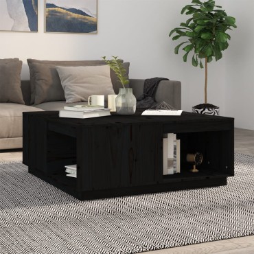 vidaXL Τραπεζάκι Σαλονιού Μαύρο 100x101x40,5cm από Μασίφ Ξύλο Πεύκου 1 τεμ.