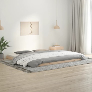 vidaXL Πλαίσιο Κρεβατιού 200x200cm από Μασίφ Ξύλο Πεύκου 1 τεμ. - Διπλό