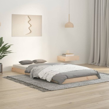 vidaXL Πλαίσιο Κρεβατιού 90x200cm από Μασίφ Ξύλο Πεύκου 1 τεμ. - Μονό