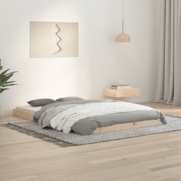 vidaXL Πλαίσιο Κρεβατιού 120x190cm Ημίδιπλο από Μασίφ Ξύλο Πεύκου 1 τεμ. - Μονό